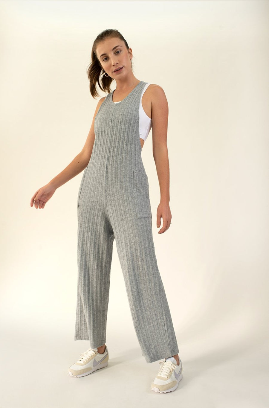THE B.O.D Earl Grey Jumpsuit, front view